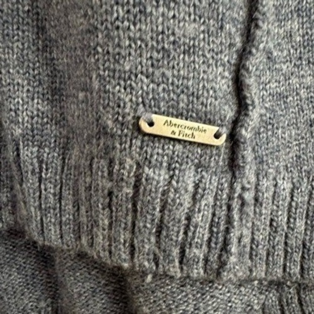 Abercrombie & Fitch Womens XS Heathered Blue Scoop Neck Knit Sweater Pullover - Picture 4 of 4